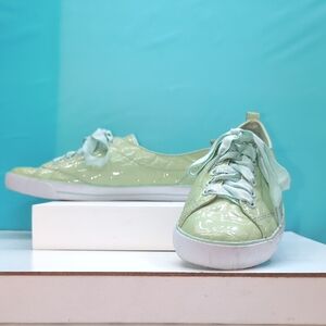Coach Mint Green Patent Leather Sneakers Size 11B